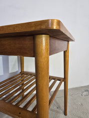 Vintage_Scandinavian-Style_Hardwood_Coffee_Table_with_Slatted_Shelf,_Mid-Century_Modern,_1970s
