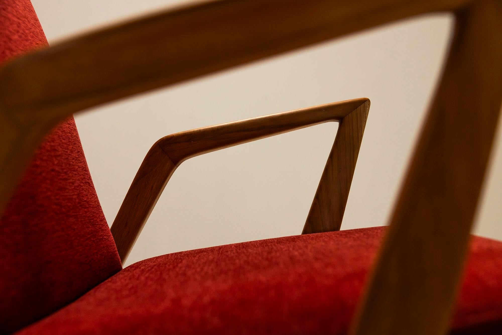 Armchair_In_Walnut_And_Burgundy_Upholstery_Italy_1960_s