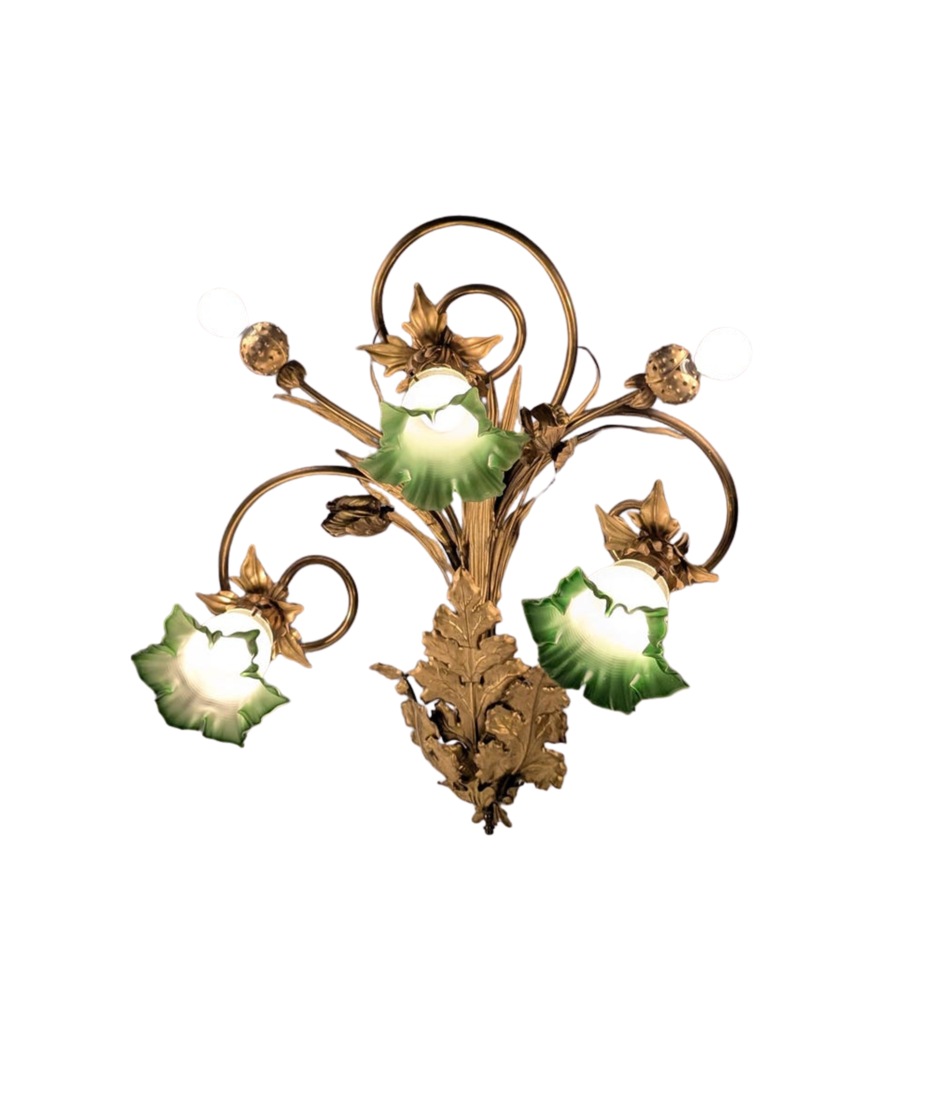 Art_Nouveau_Chestnut_Leaf_and_Green_Glass_Sconce,_1900s