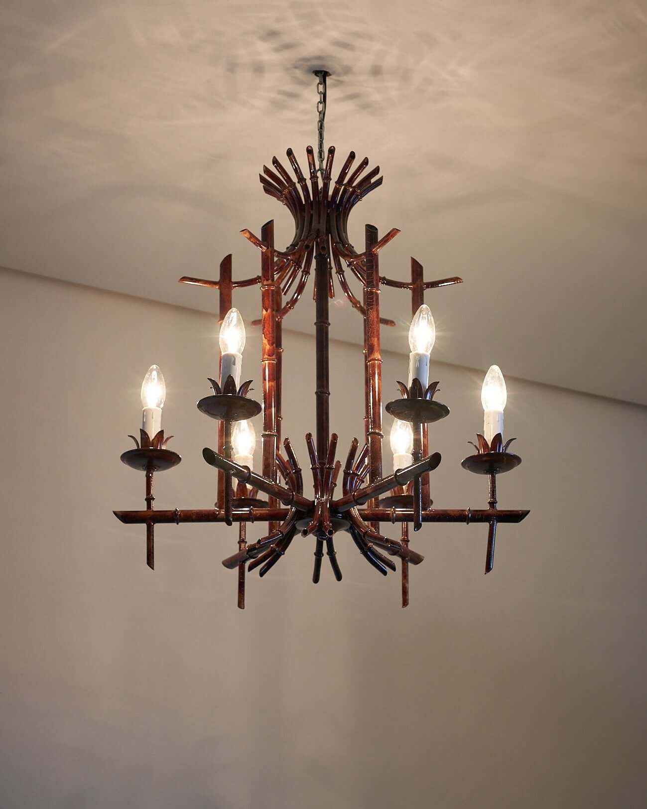 Bambo_Chandelier_in_Metal_from_Italy