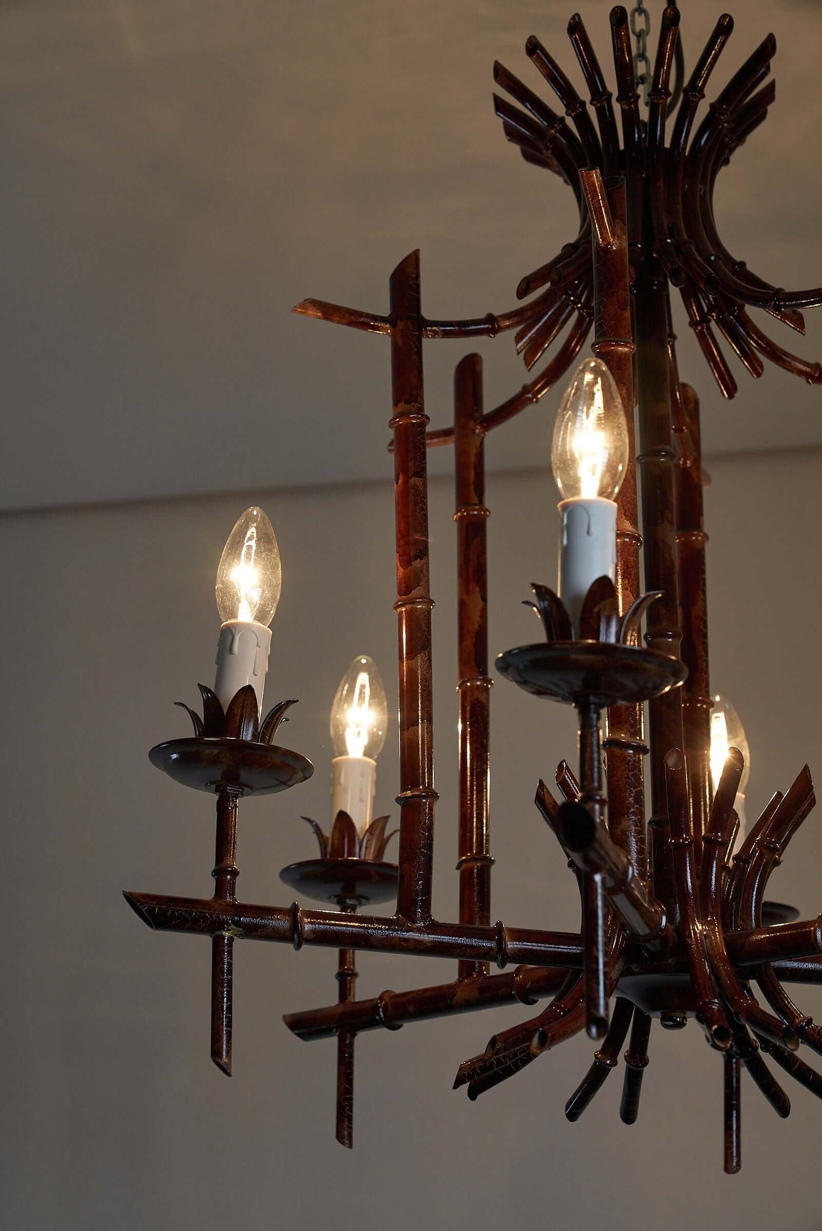 Bambo_Chandelier_in_Metal_from_Italy