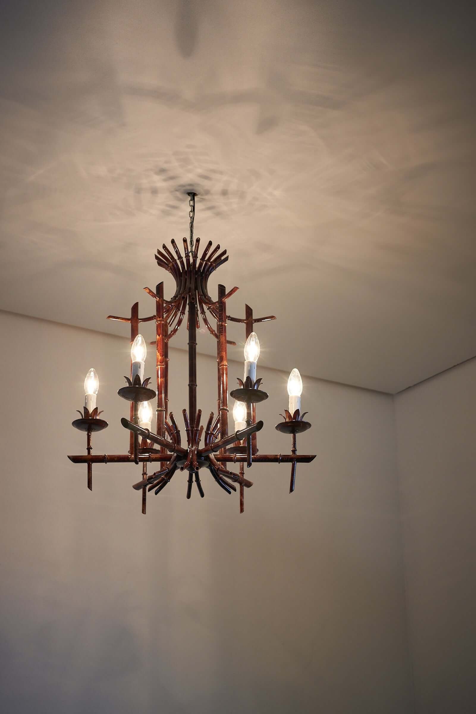 Bambo_Chandelier_in_Metal_from_Italy