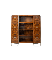 Bauhaus_Era_Bookcase_Tubular_Steel_Base_Walnut_Veneer_1930s