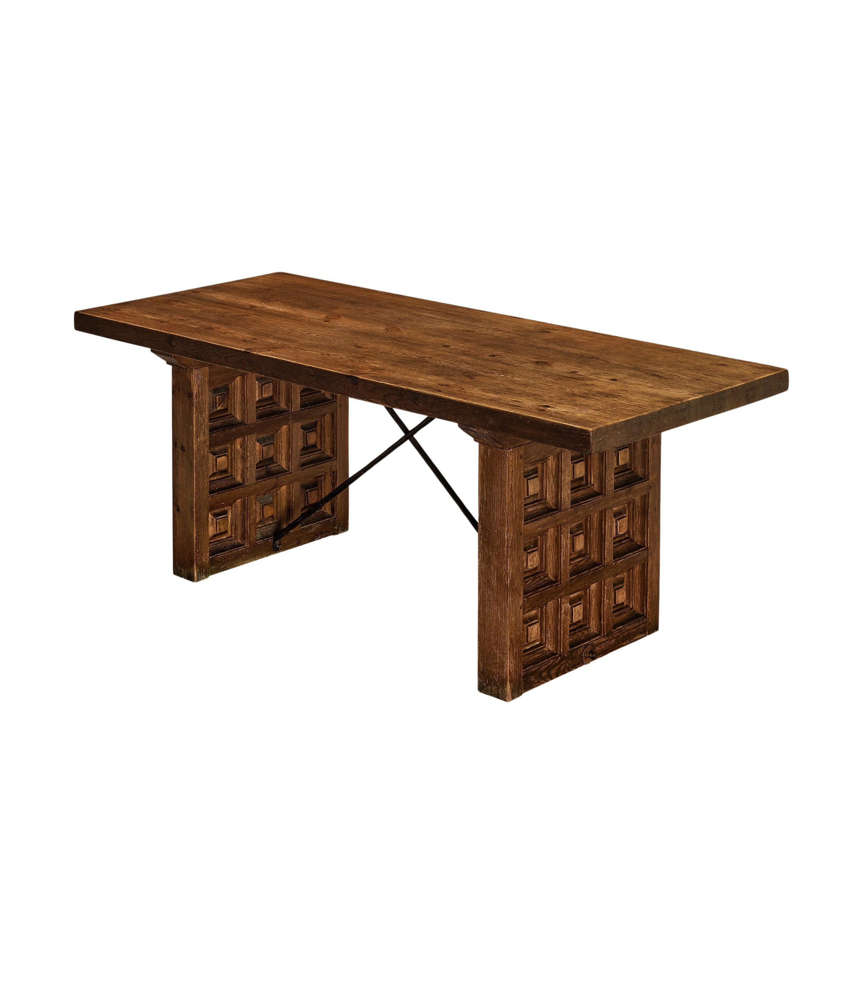 Biosca_Dining_Table_With_Geometric_Patterns_In_Pine_Spain_1960s