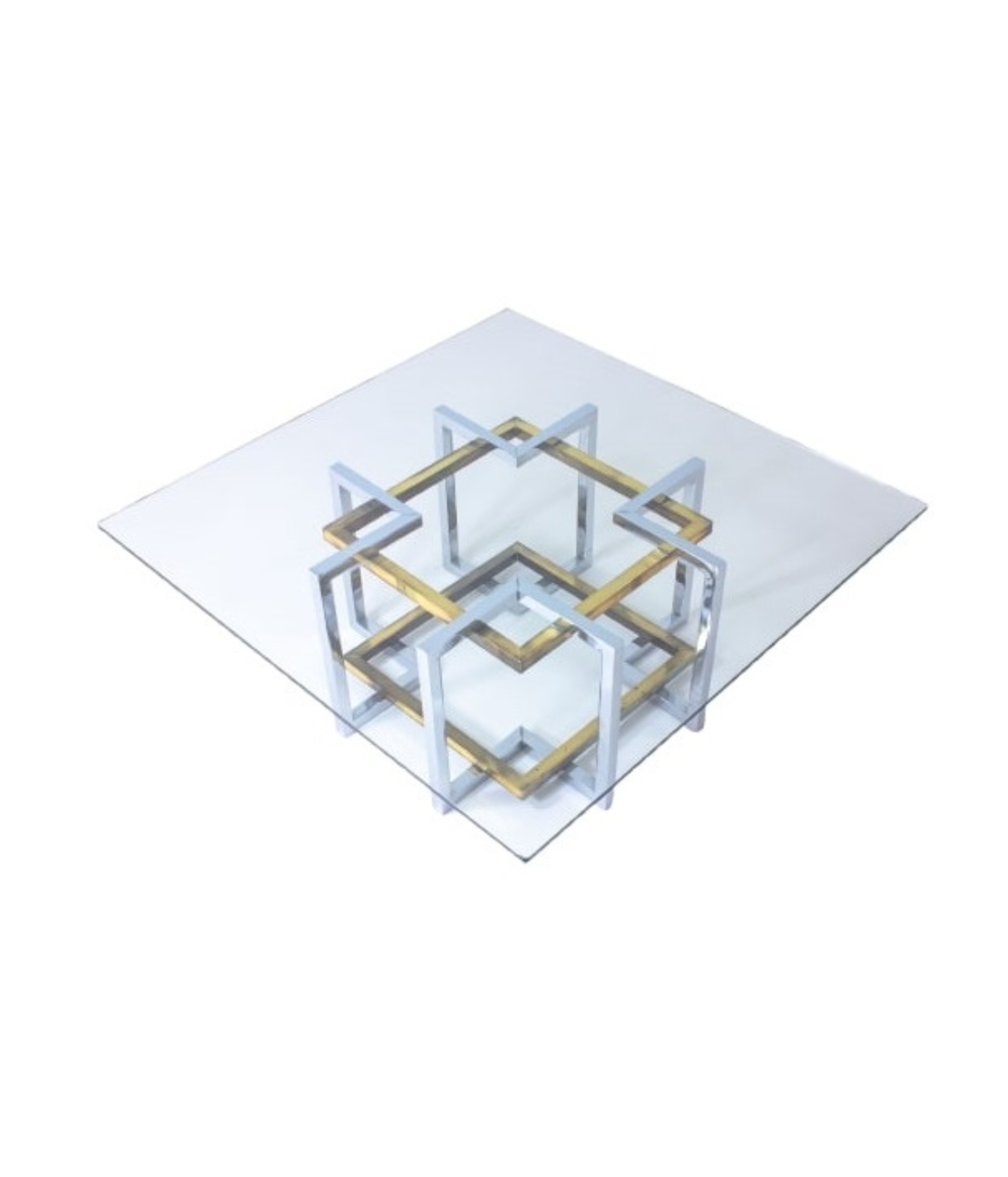 Brass_chrome_geometrical_Regency_coffee_table