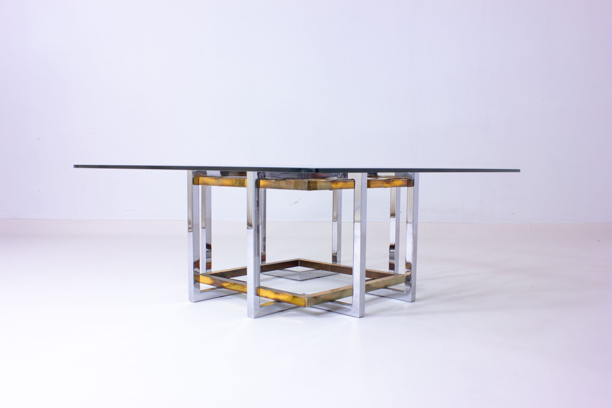 Brass_chrome_geometrical_Regency_coffee_table