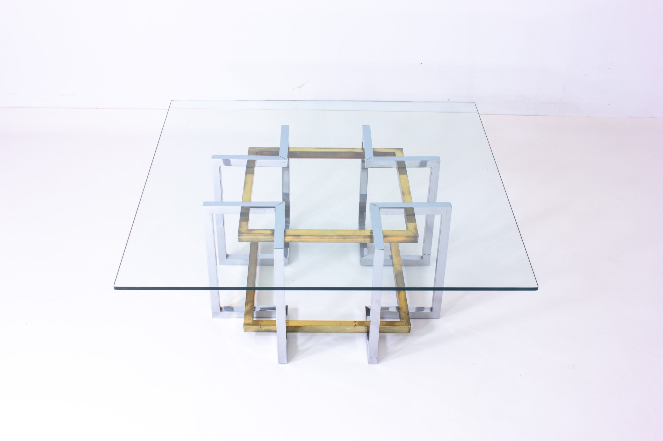 Brass_chrome_geometrical_Regency_coffee_table