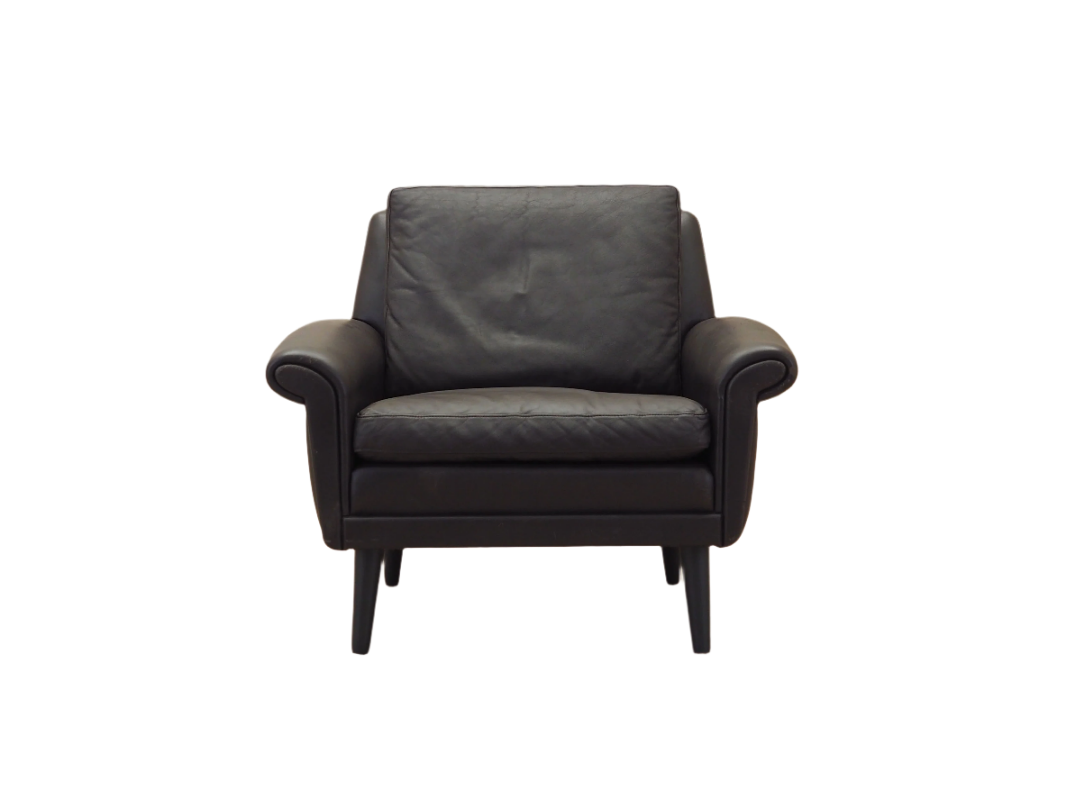 Brown_leather_armchair_Danish_design_1960s_designer_Aage_Christiansen_manufacture_Erhardsen_Andersen