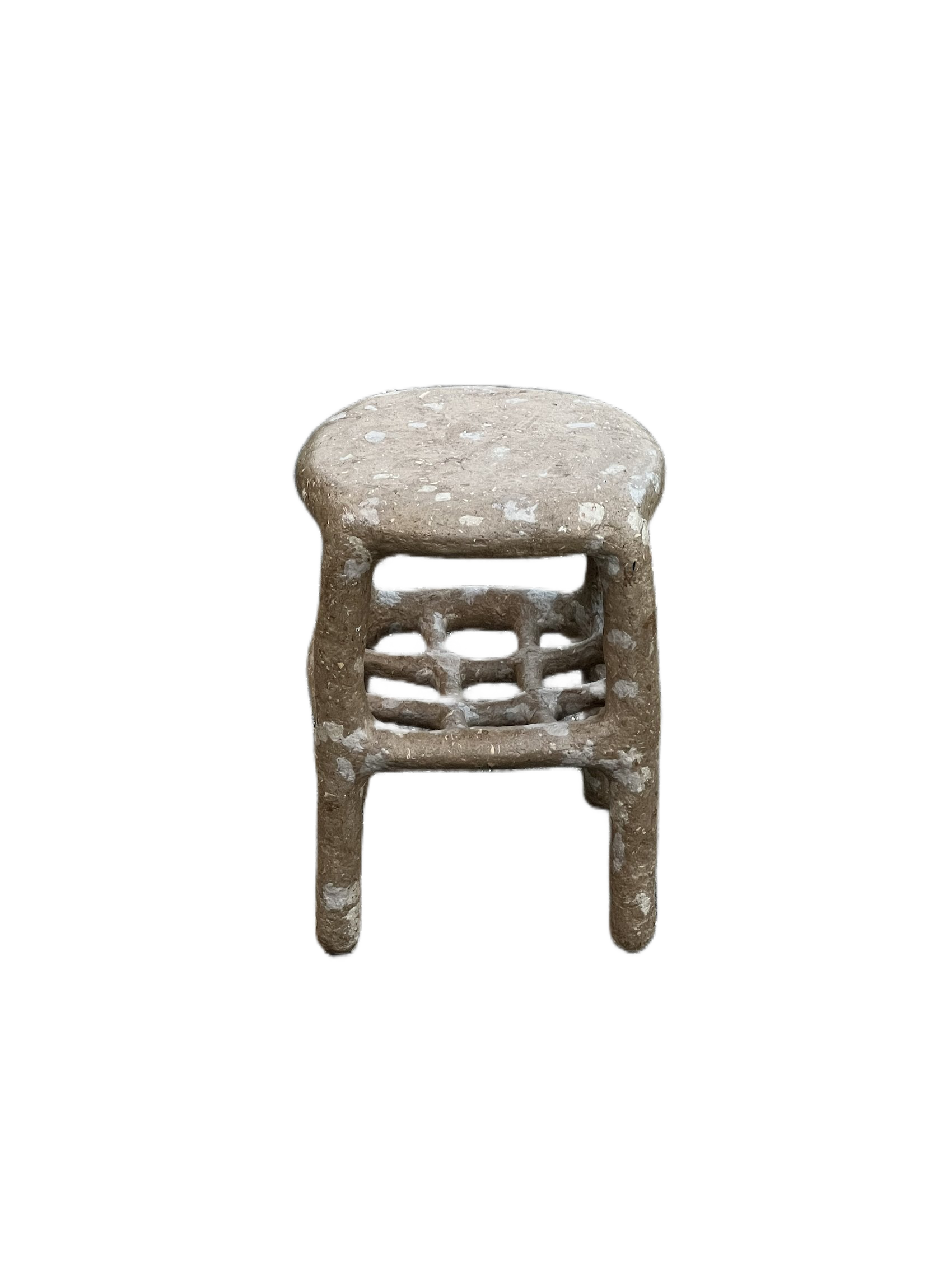Brown_terazzo_papier-mache_stool_or_table