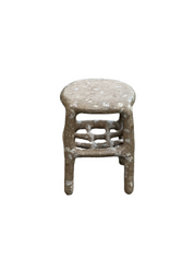 Brown_terazzo_papier-mache_stool_or_table