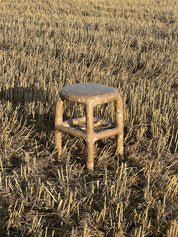 Brown_terazzo_papier-mache_stool_or_table