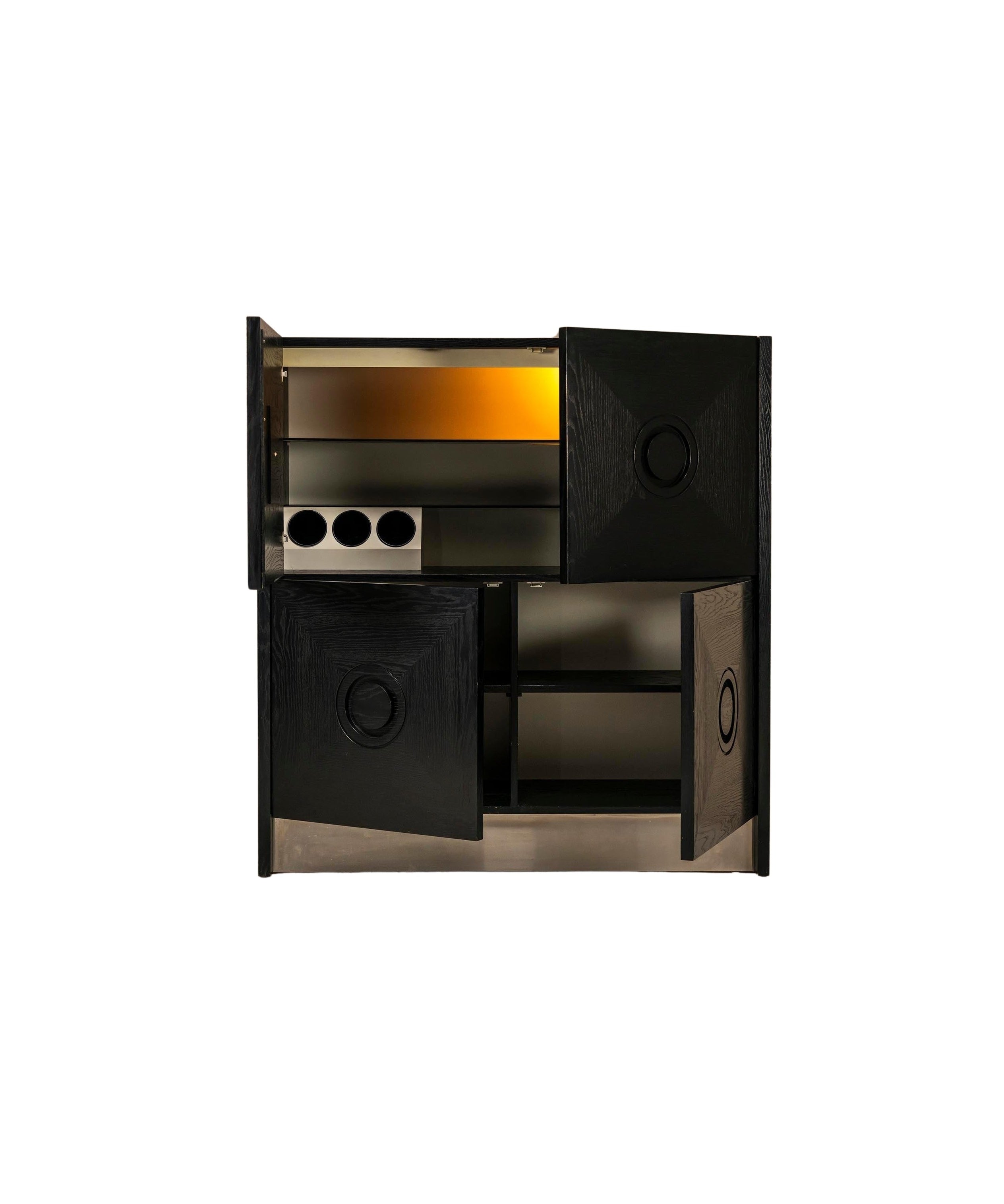 Brutalist_Highboard_In_Stained_Oak_And_Brushed_Steel_Belgium_1970s