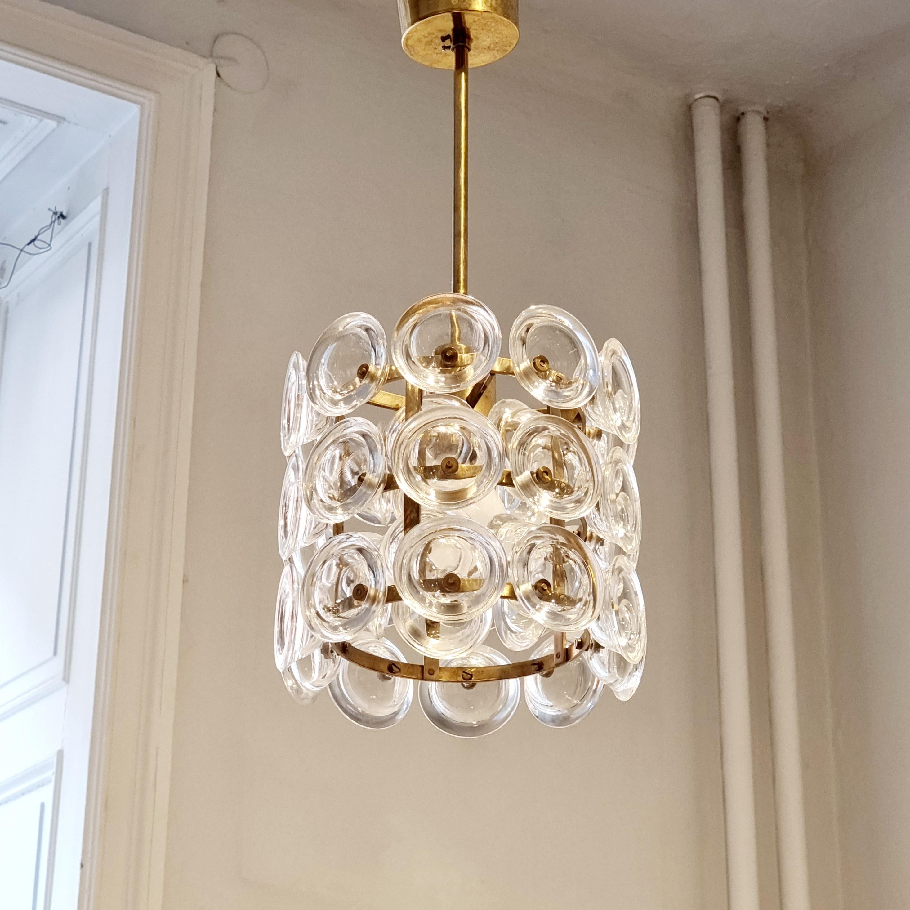 Carl_Fagerlund_Glass_Brass_Pendant_Fagerhult_Orrefors_Scandinavian_Modern