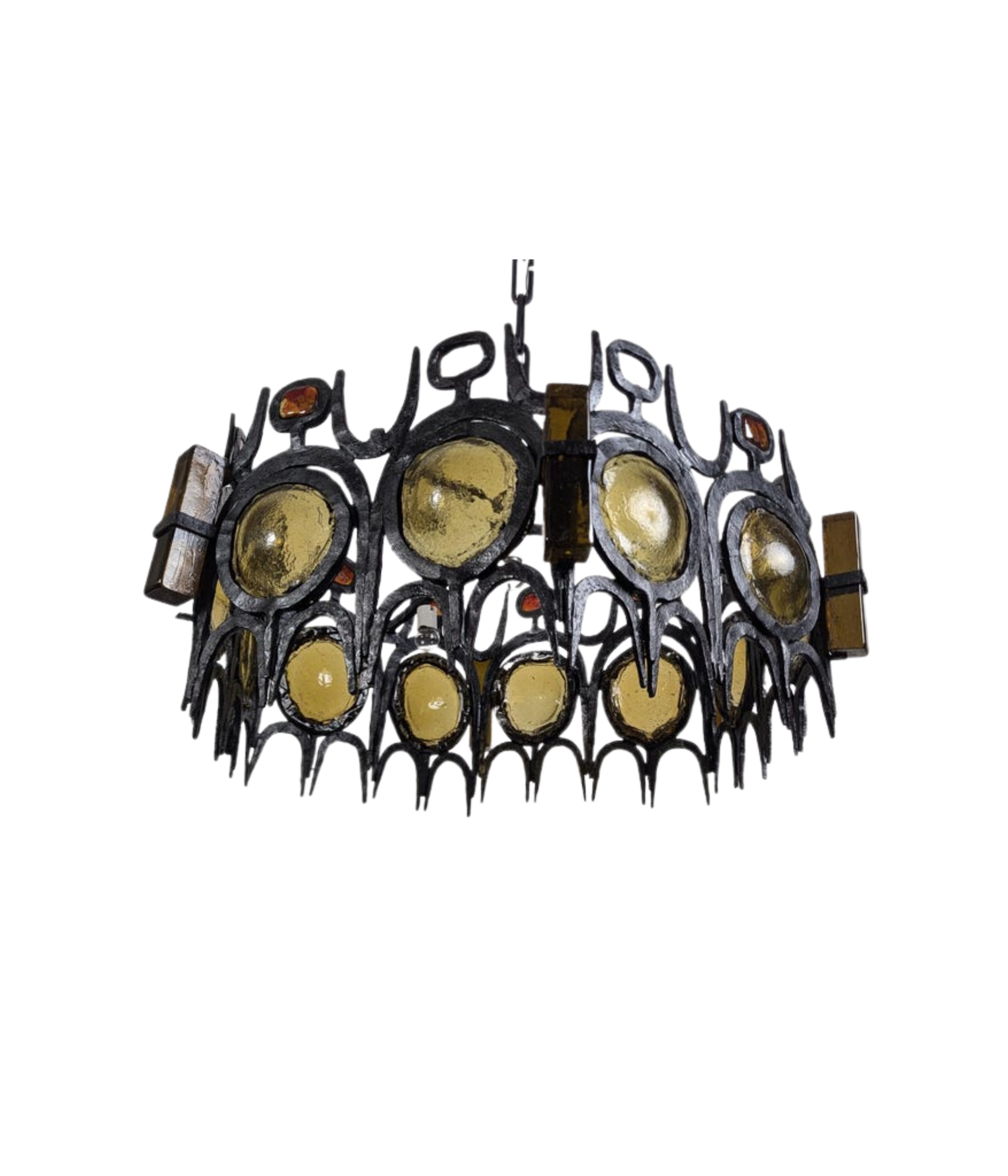 Chandelier_sculpture_lamp_in_wrought_iron_and_blown_glass