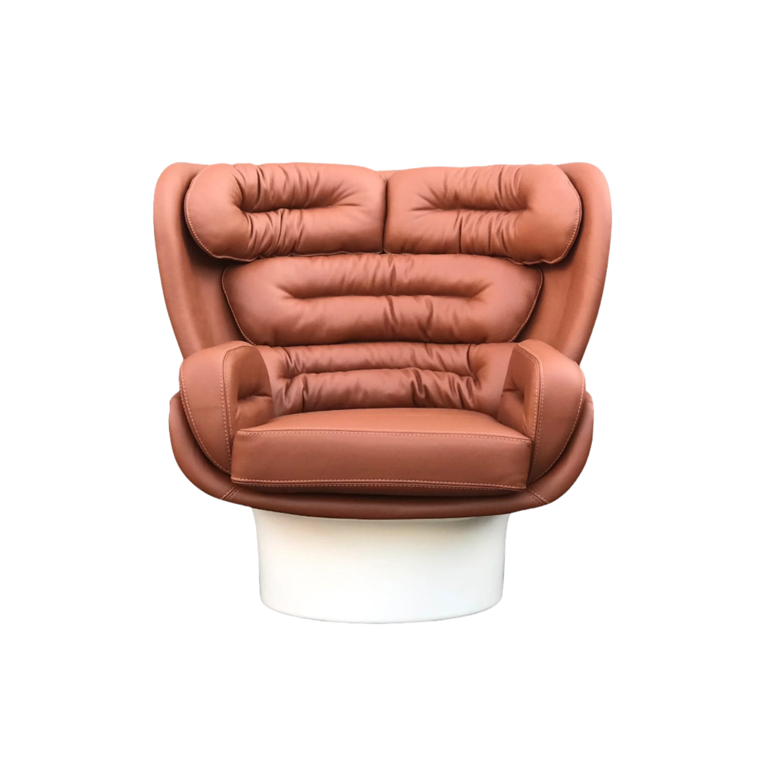 Cognac_and_white_Elda_chair_by_Joe_Colombo_for_Longhi_Italy