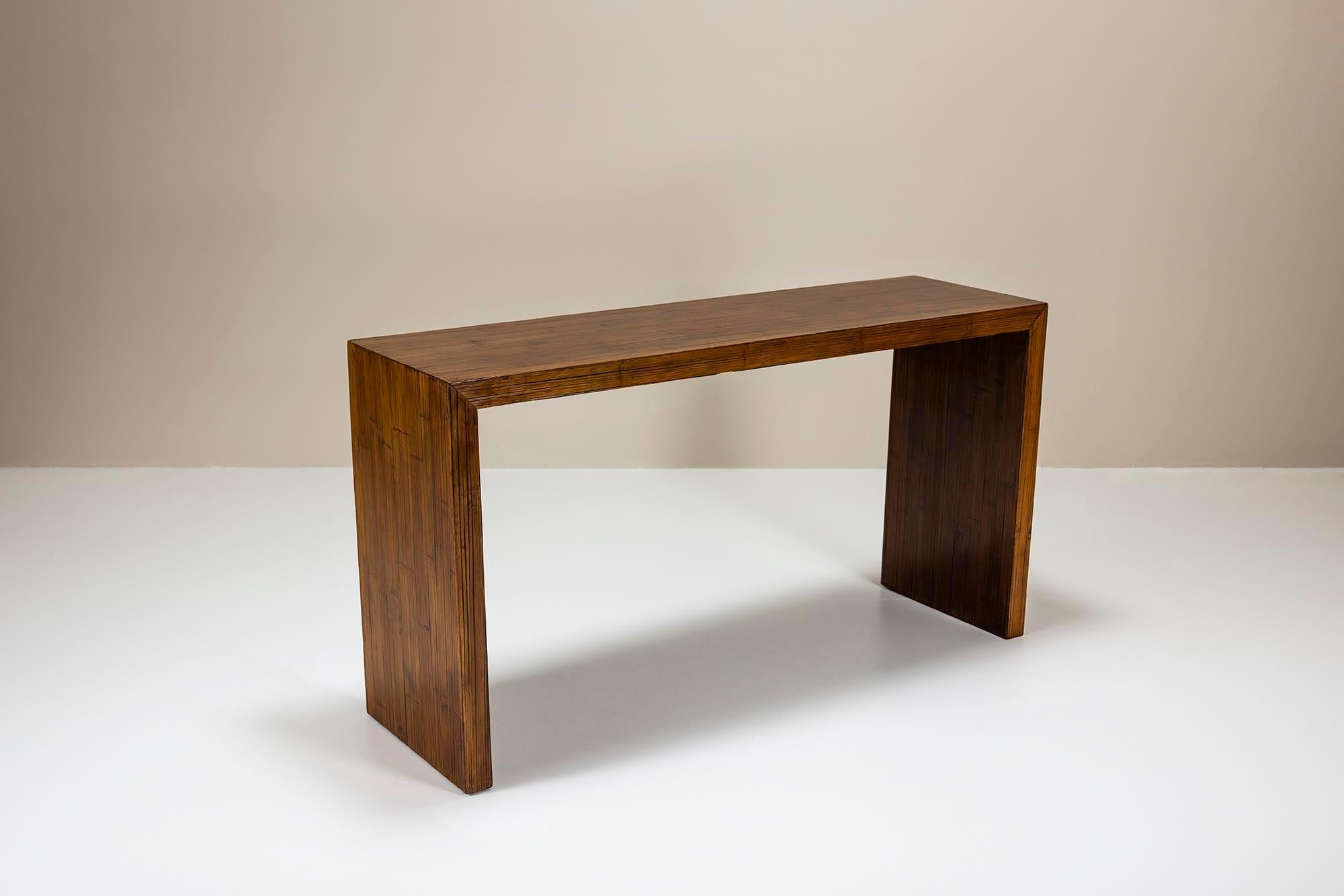 Console_Veneered_in_Dark_Stained_Bamboo_Belgium_1980s