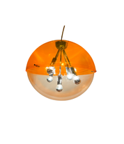 Space Age Orange and Chrome Sputnik Pendant Lamp by RAAK Amsterdam, 1960s–1970s