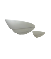 Pair of 1970s French White Plaster Wall Sconces with Ribbed Design