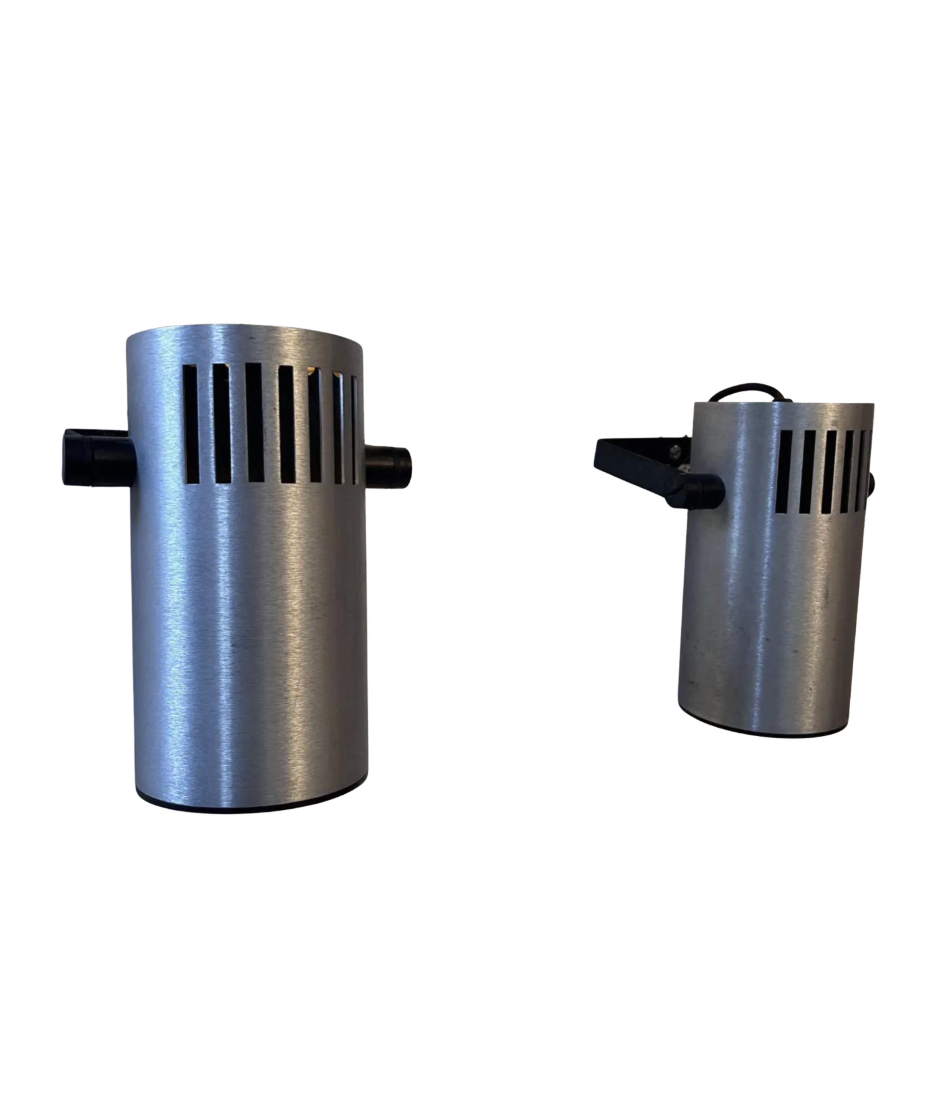 Set of 2 1970s French Adjustable Brushed Metal Wall Sconces