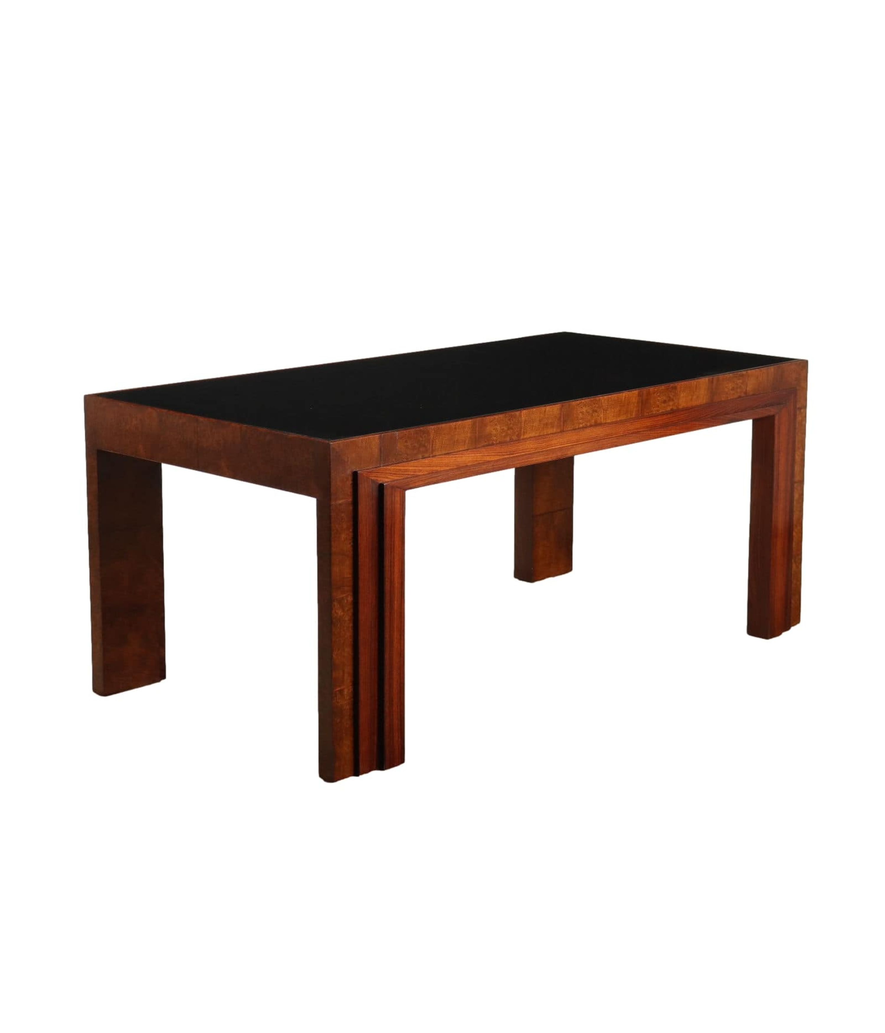 Vintage Table Walnut Burl Veneer Italy 1920s-1930s