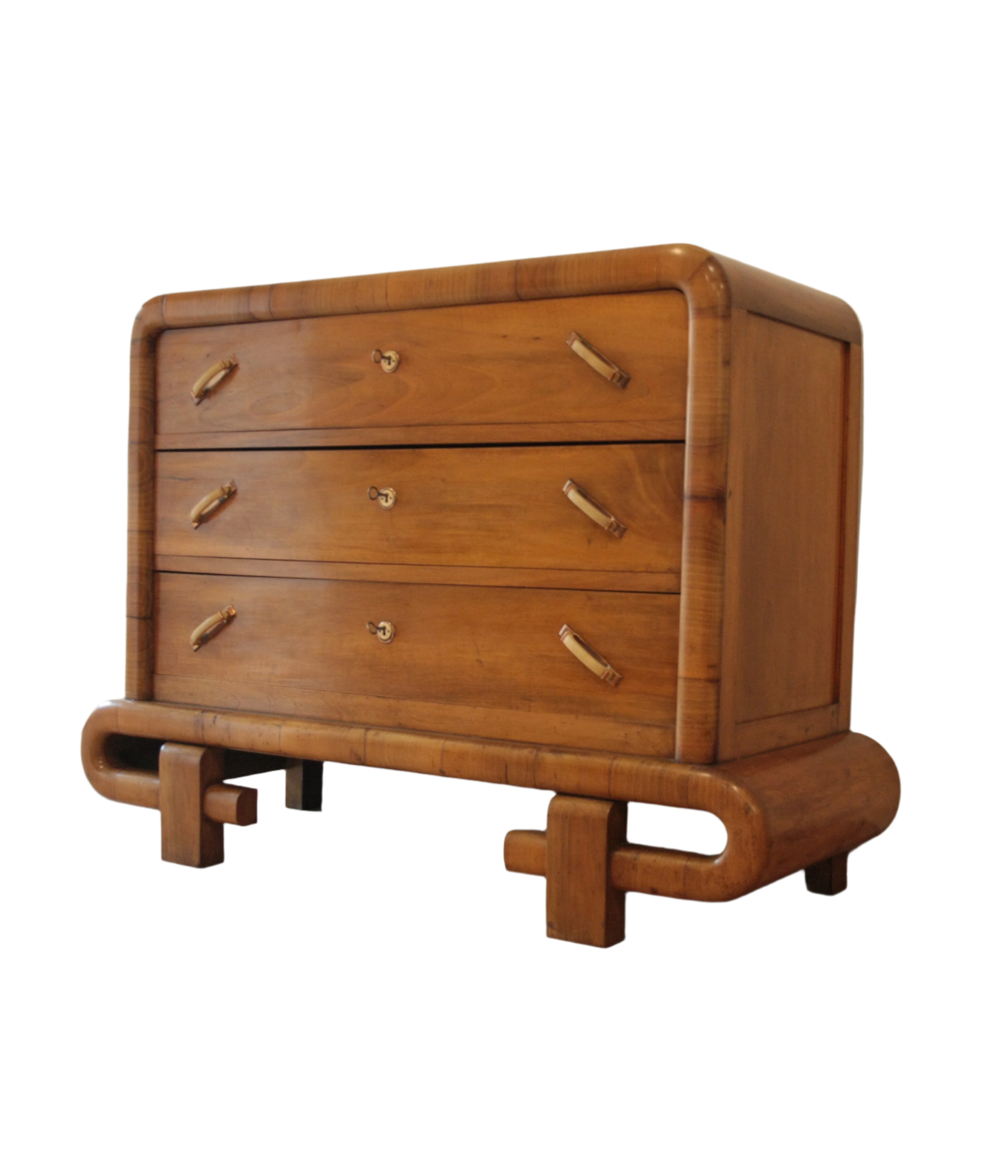 Modern Art Deco Wooden Chest of drawers Walnut 1950s | Chest of drawers For Bedroom Mid Century Modern, Italy | Art Décor commode