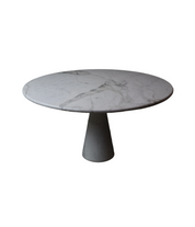 Angelo Mangiarotti ‘M1’ Round Dining Table in Solid Carrara Marble for Skipper, Italy, 1970s