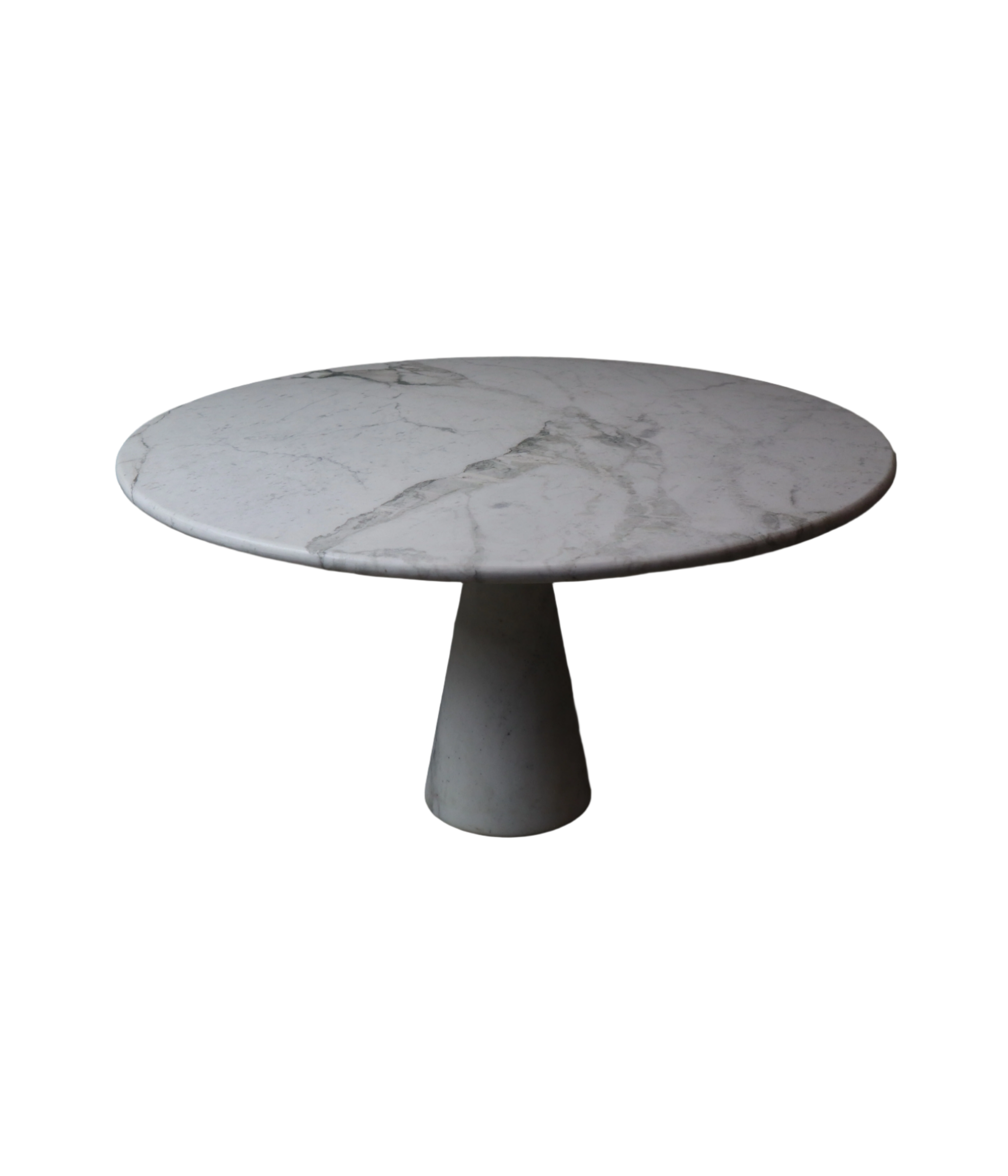 Angelo Mangiarotti ‘M1’ Round Dining Table in Solid Carrara Marble for Skipper, Italy, 1970s