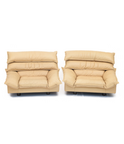 Pair of leather armchairs.