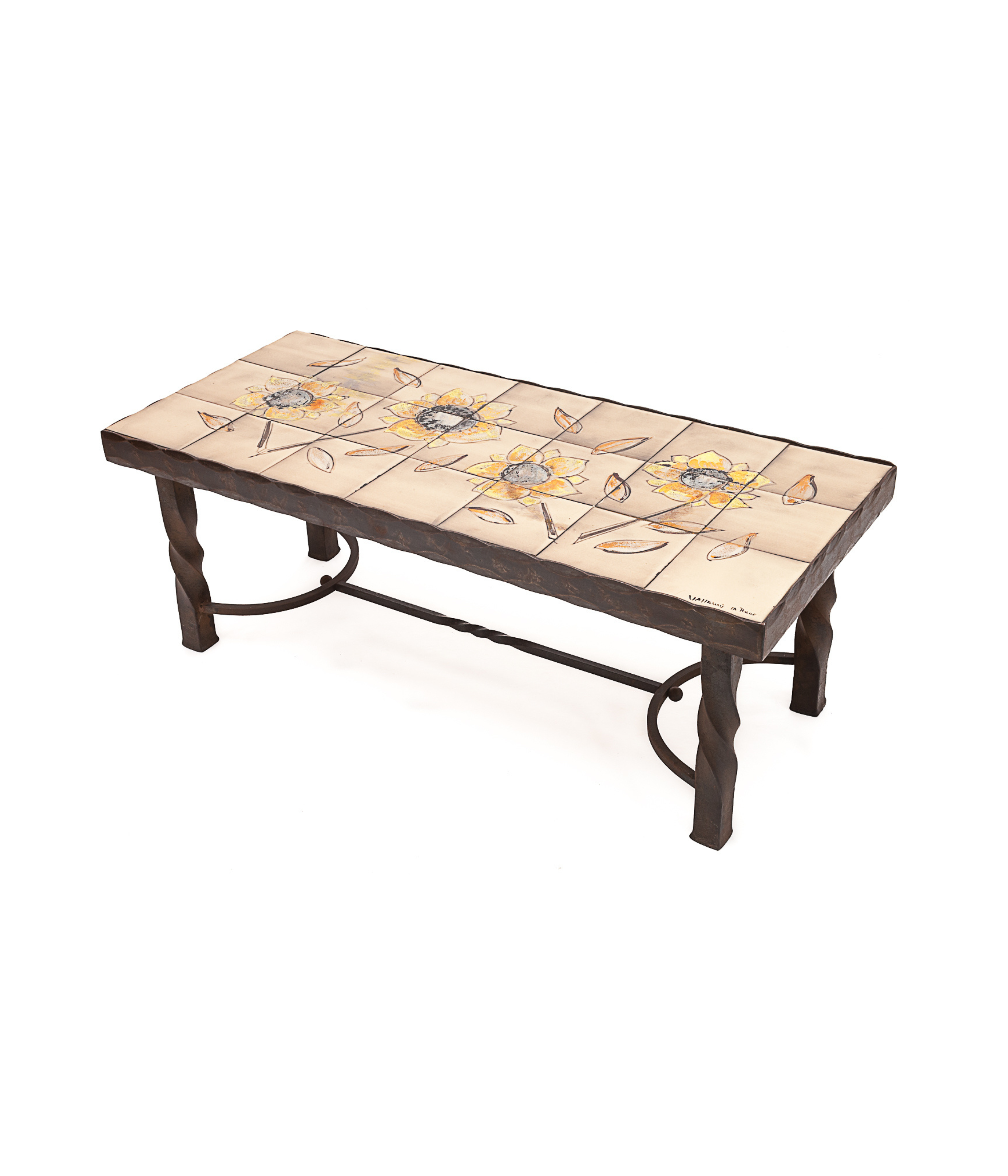 Wrought iron Coffee table attributed to Jacques Adnet.