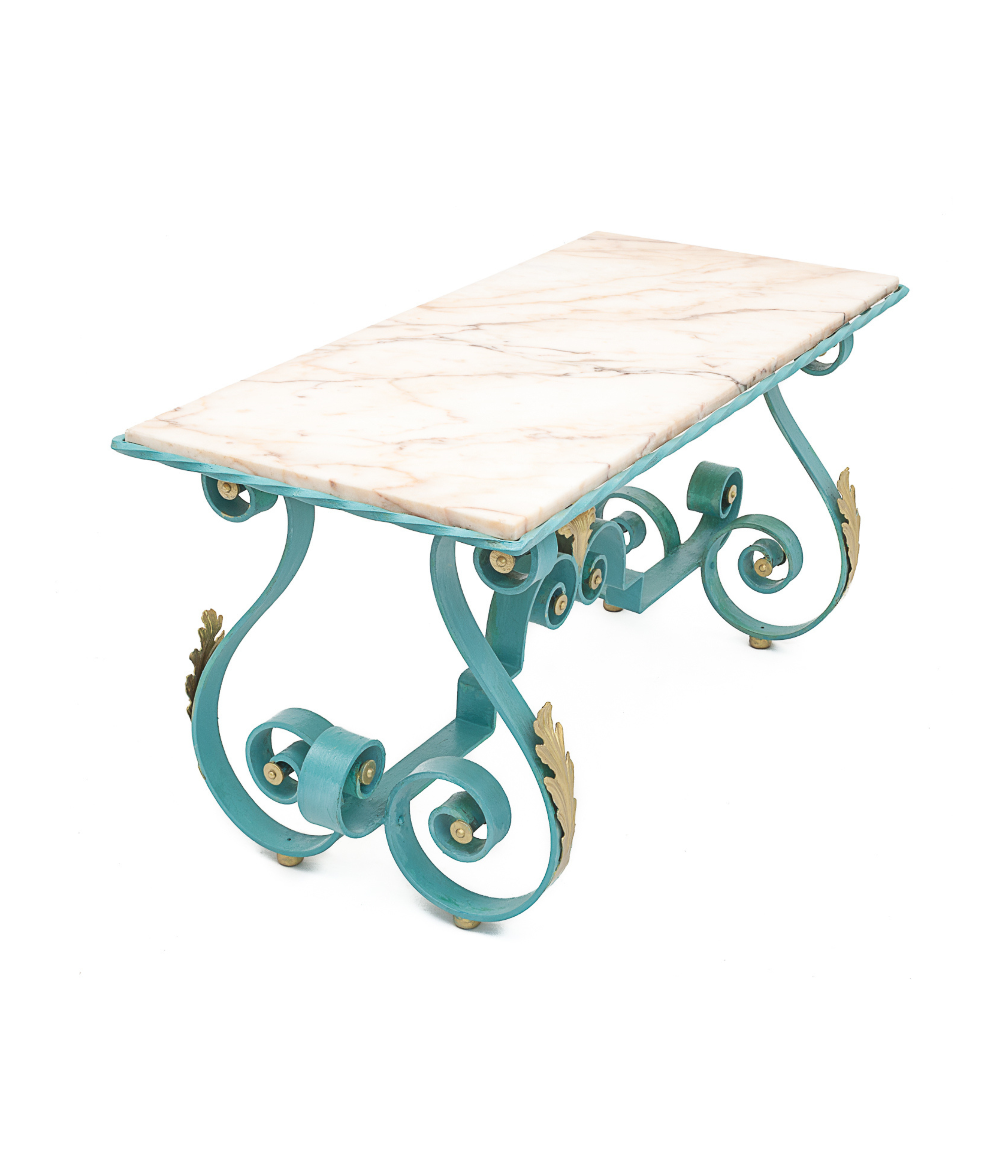 Wrought iron coffee table.