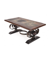 Brutalist coffee table attributed to Robert Merceris.