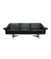 Black leather sofa, Danish design, 1960s, manufacturer: Eran Møbler, designer: Aage Christiansen