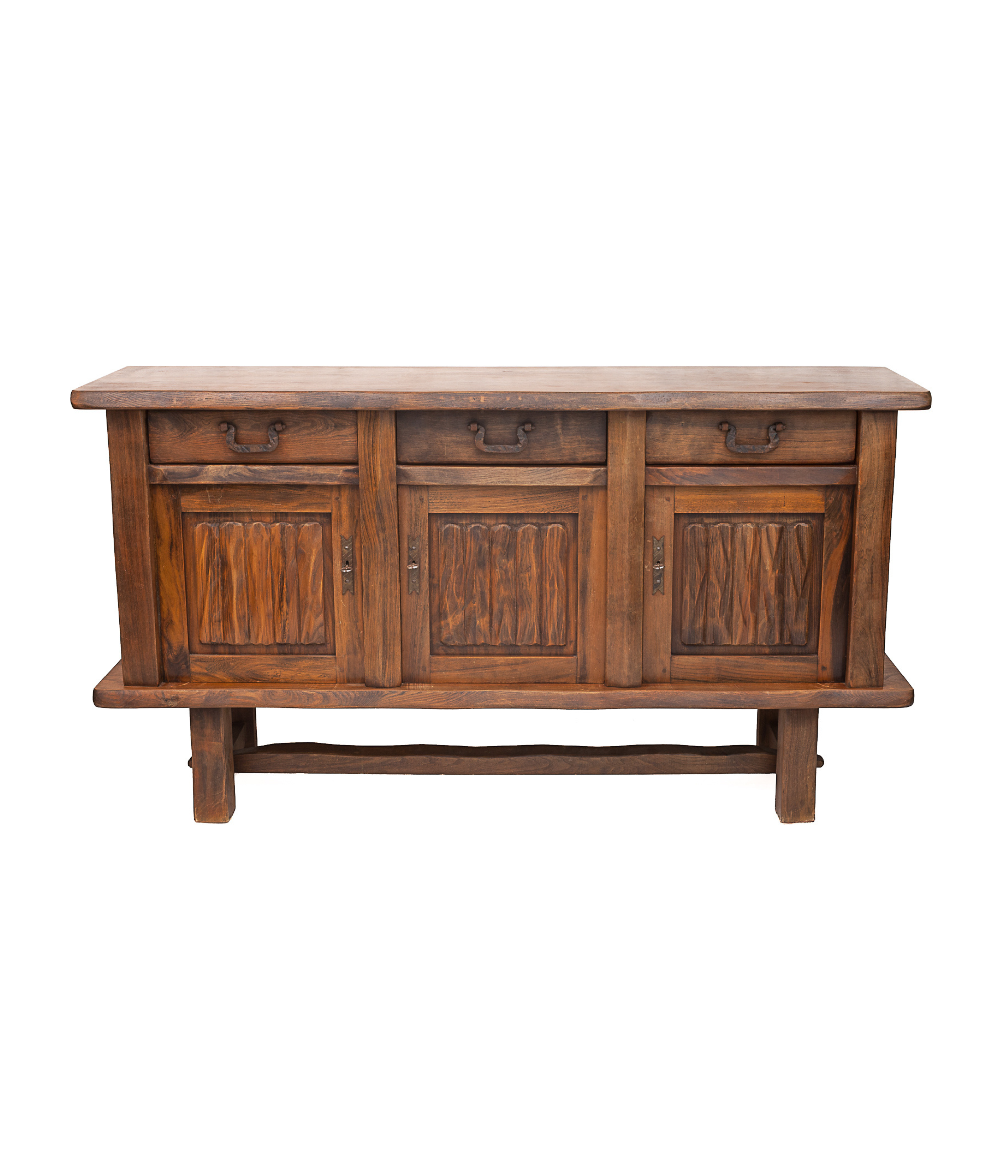 Brutalist 3-door sideboard by Olavi Hanninen for Mikko Nupponen