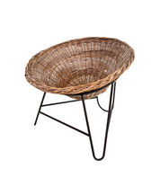 Rattan basket pod lounge chair, 1960