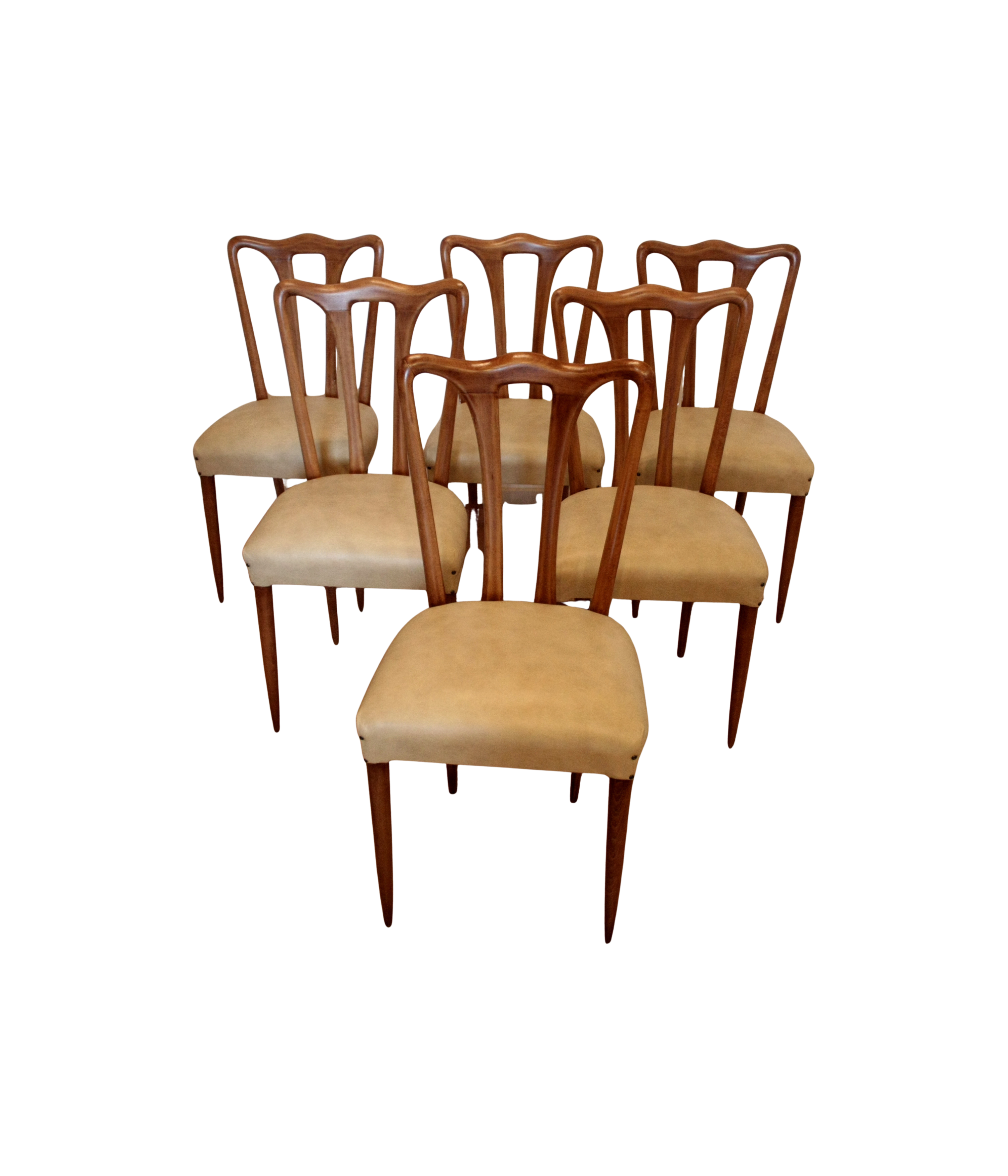 Set of 6 mid-century modern chairs, Italy, 1960