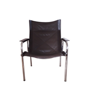 Set of 2 brown leather chairs, Model N⁰ HE1106, Strässle, Switzerland C1960