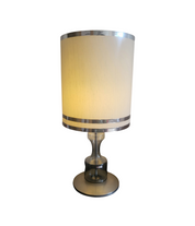 Chrome and smoked glass table light. France ca.1970