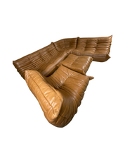 Set of 5 Maroon Leather Togo Sofa by Michel Ducaroy for Ligne Roset