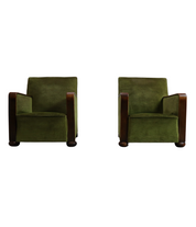 Set of 2 Art Deco club chairs, circa 1930
