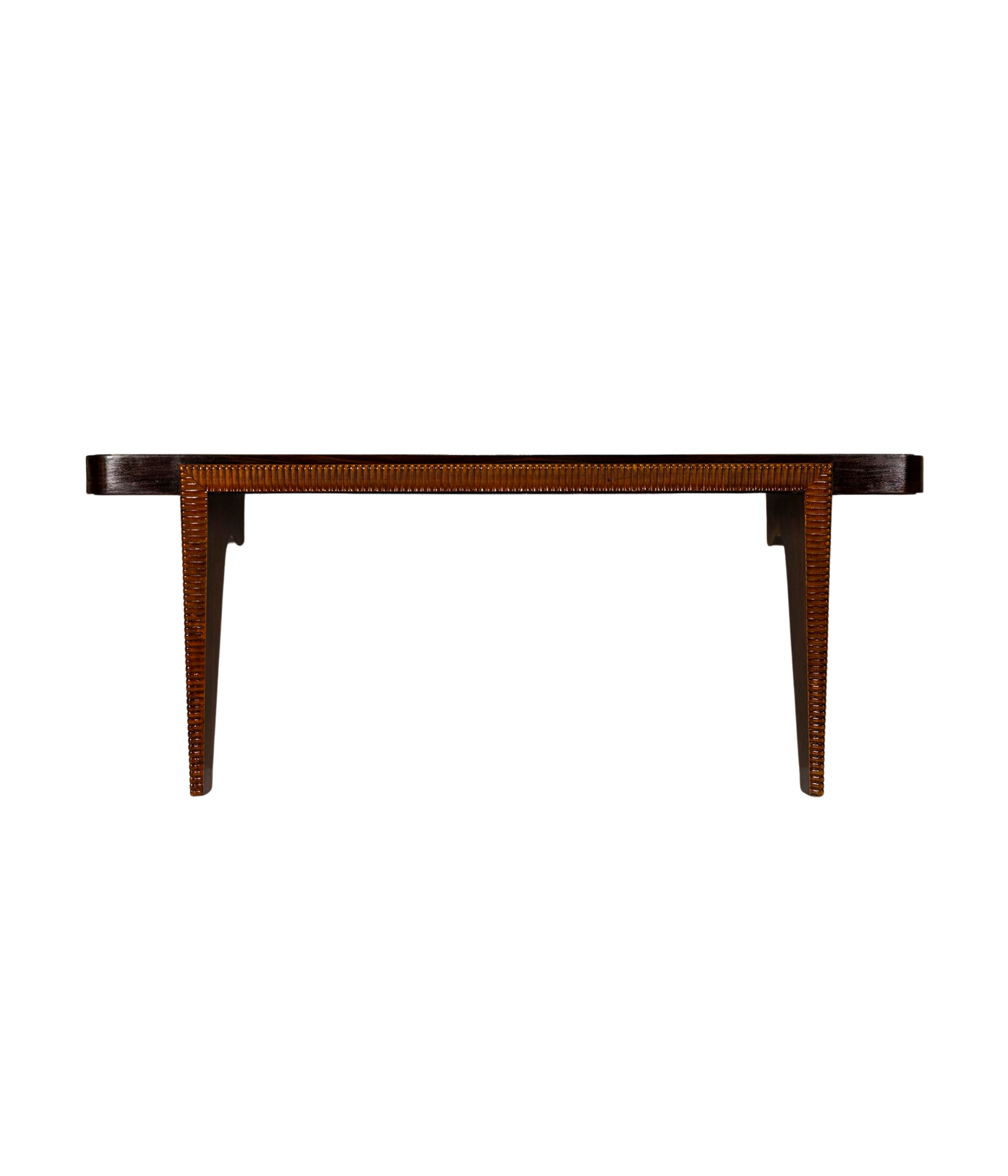 Italian Vintage Console in the Style of Paolo Buffa with Glass Top, 1950s
