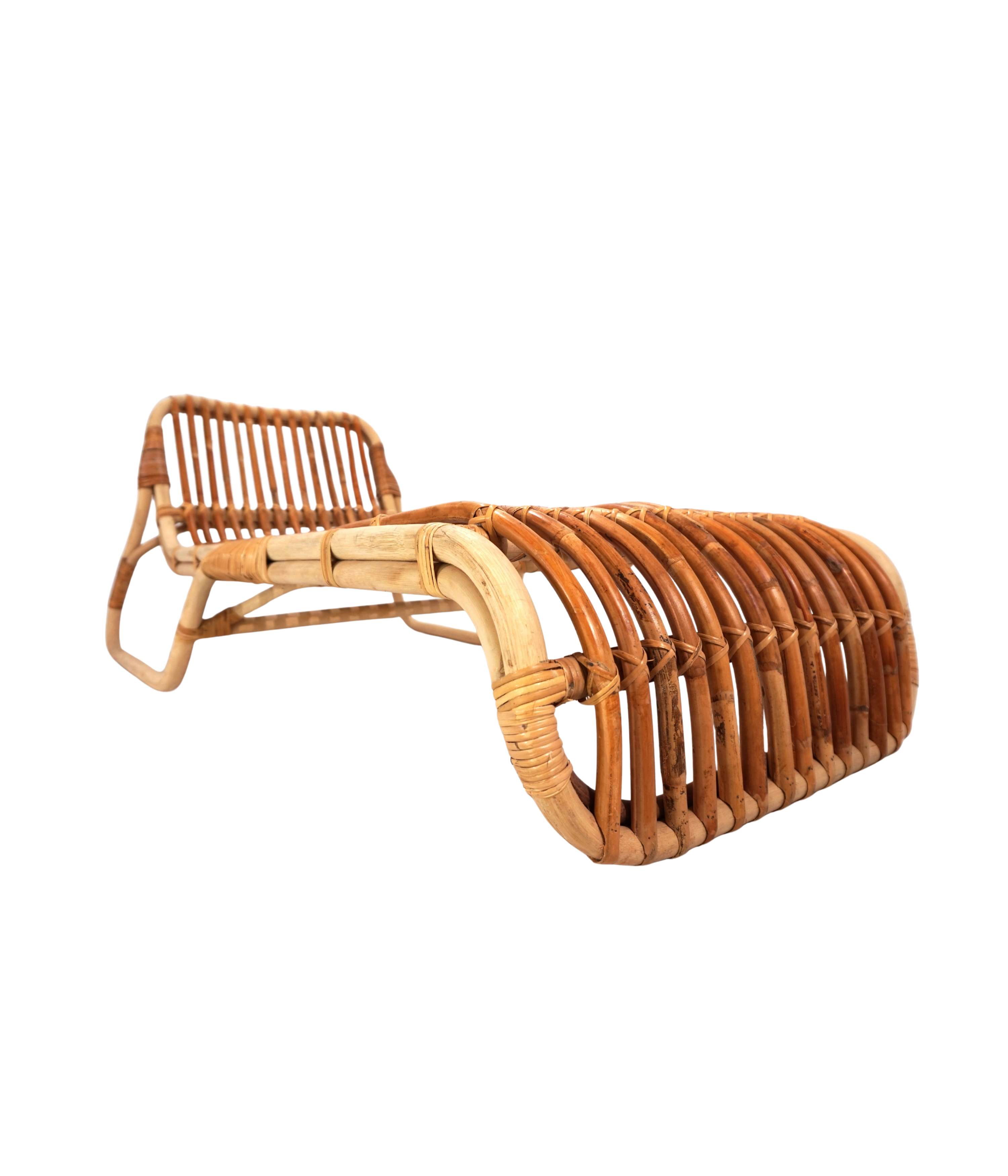Bamboo lounger daybed, 1970s
