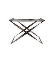 Steel and Leather Folding Stool, Denmark, 1960s