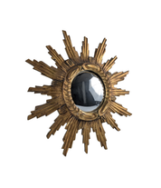 Carved Giltwood Sunburst Convex Wall Mirror, 1950s