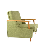 1980s armchairs in mottled green