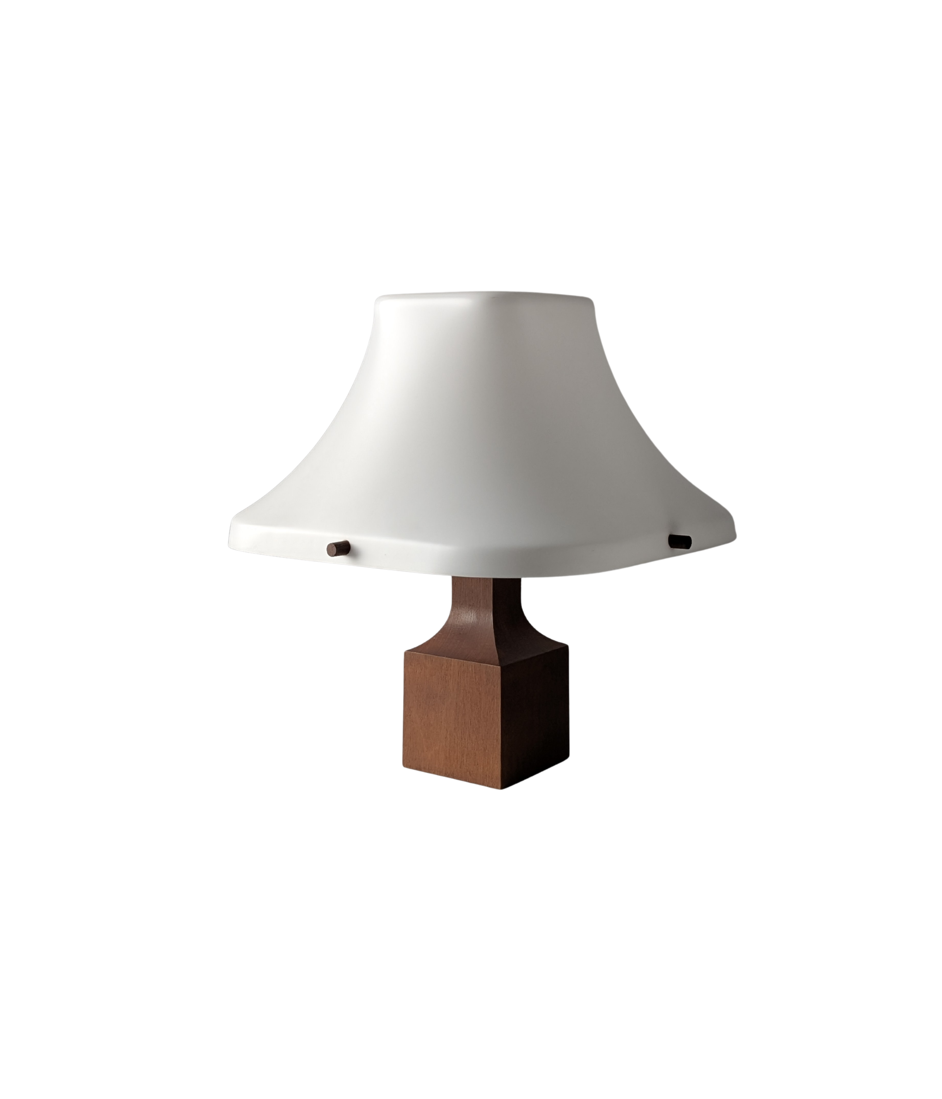 Danish Modern Teak Table Lamp with Pagoda Acrylic Shade, 1960s