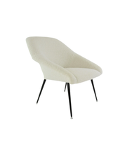 Cream boucle shell armchairs 1970s