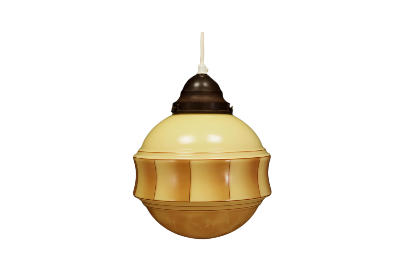 Danish Glass Pendant Lamp, 1970s, Denmark