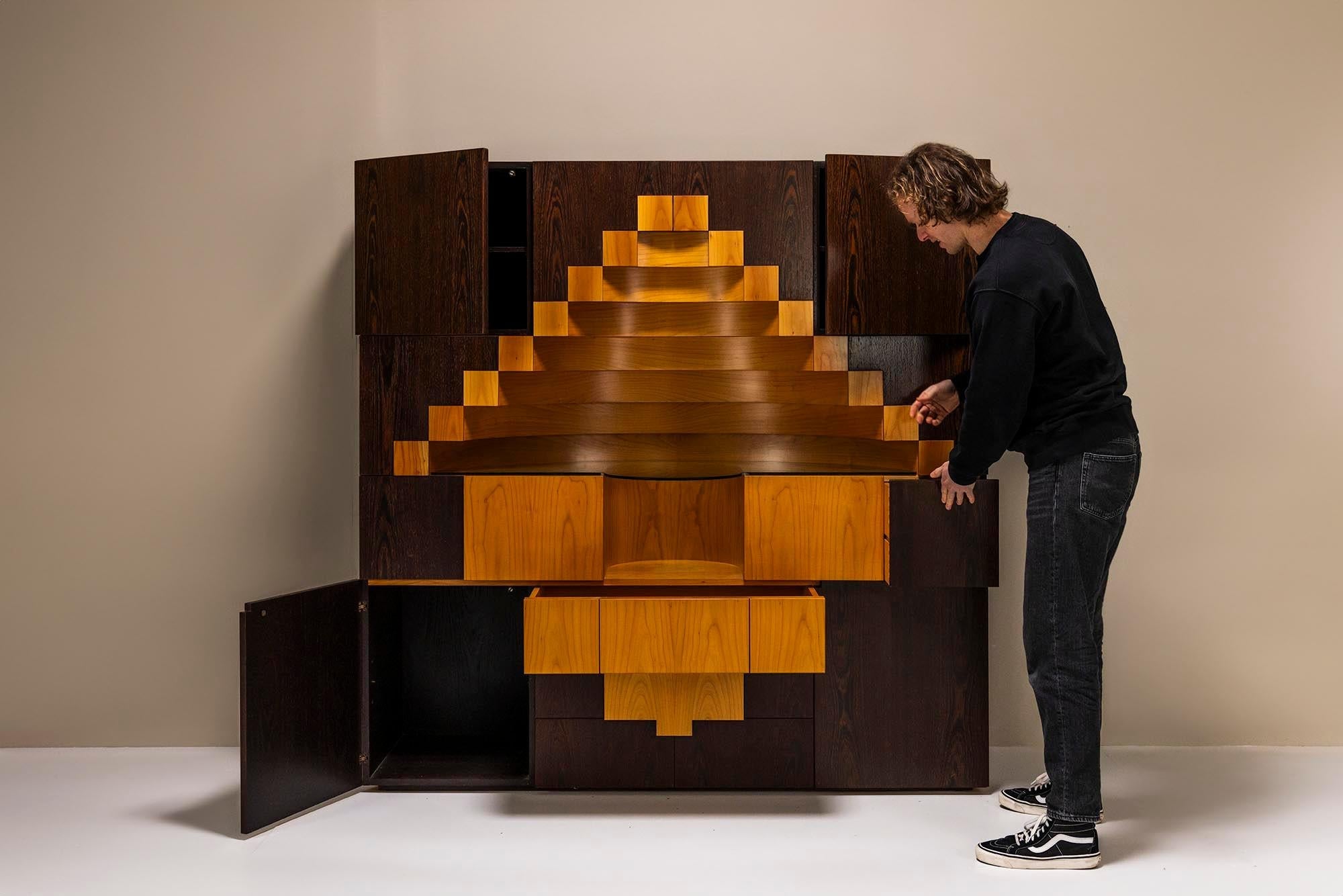 Ferdinando_Meccani_Corinto_Sideboard_In_Weng_And_Stained_Oak_Italy_1978