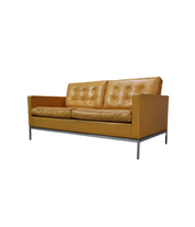 Florence_Knoll_two-seater_sofa_in_mustard_yellow_leather_1970
