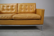 Florence_Knoll_two-seater_sofa_in_mustard_yellow_leather_1970